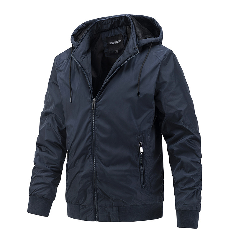 GrogeousBen  Men's Fashion Men's Spring Autumn Detachable Hooded Jackets Casual Sports Casual Thin Cotton Polyester Jacket For Jacket