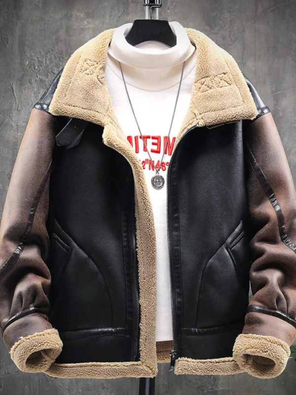 GrogeousBen  Men's  the main promotion is the new men's fur integrated plush and thickened fashionable casual jacket