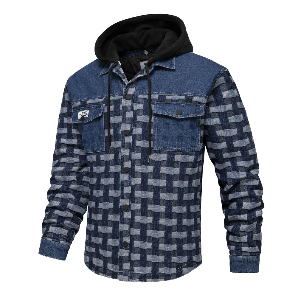 GrogeousBen  Men's Winter new long sleeve hooded thick plush loose warm jacket men