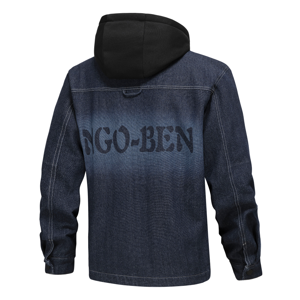 GrogeousBen  Men's Men's spring and autumn jacket men's spring jacket men's fashion denim jacket special loose thin stitching denim jacket plus size jacket