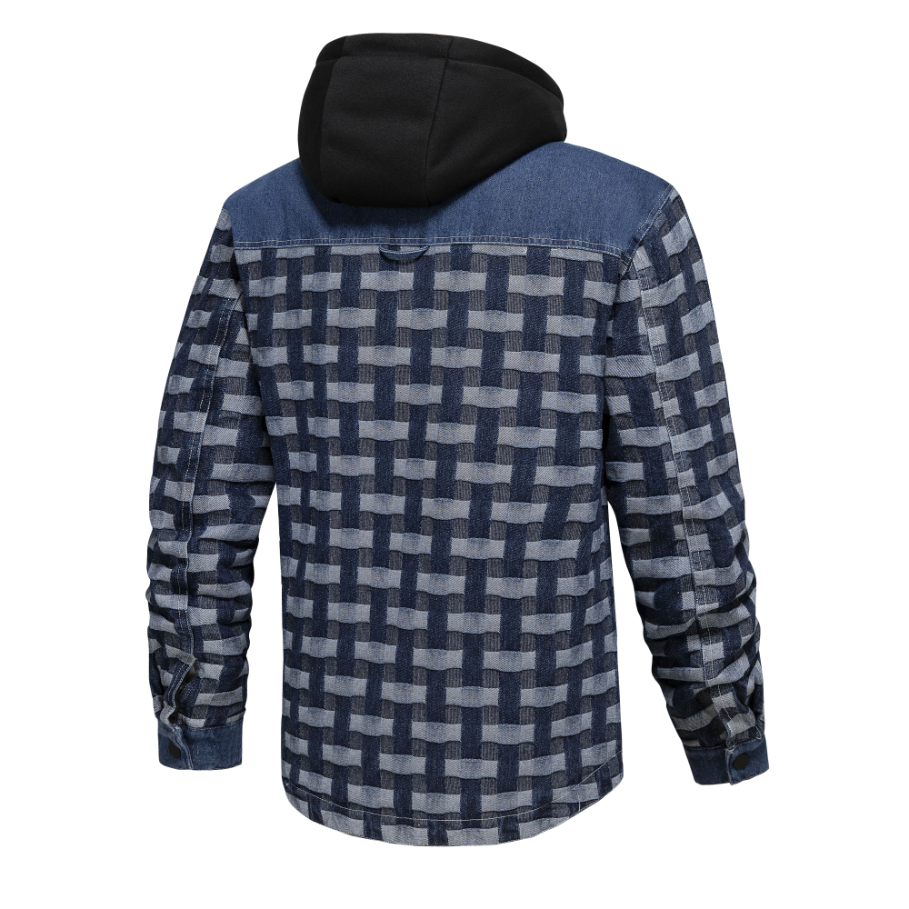 GrogeousBen  Men's Winter new long sleeve hooded thick plush loose warm jacket men