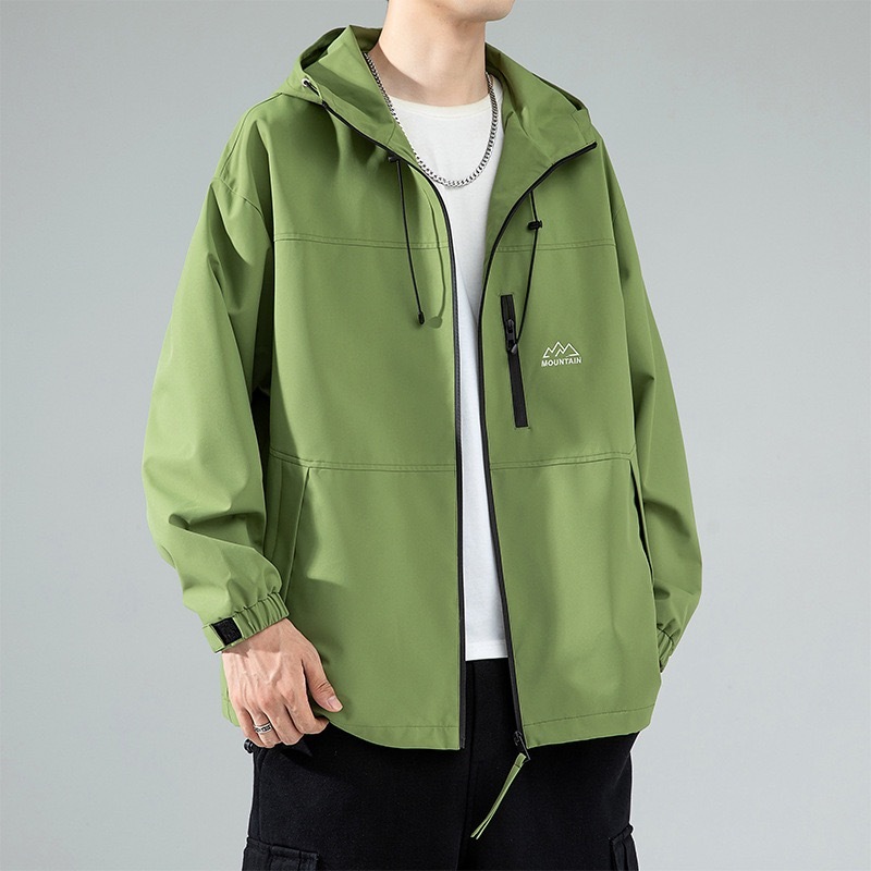 GrogeousBen  Men's Hooded Rain Jacket Waterproof Men Running Cycling Outdoor embroidery Jacket Windbreaker Windproof Bike Raincoat