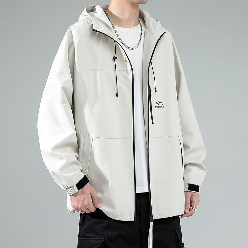 GrogeousBen  Men's Hooded Rain Jacket Waterproof Men Running Cycling Outdoor embroidery Jacket Windbreaker Windproof Bike Raincoat