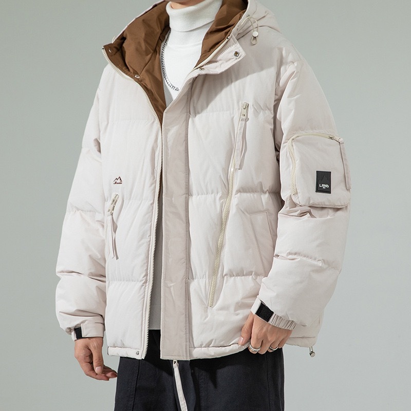 GrogeousBen  Men's winter lightweight down jacket trendy brand thickened short style warm and comfortable down jacket