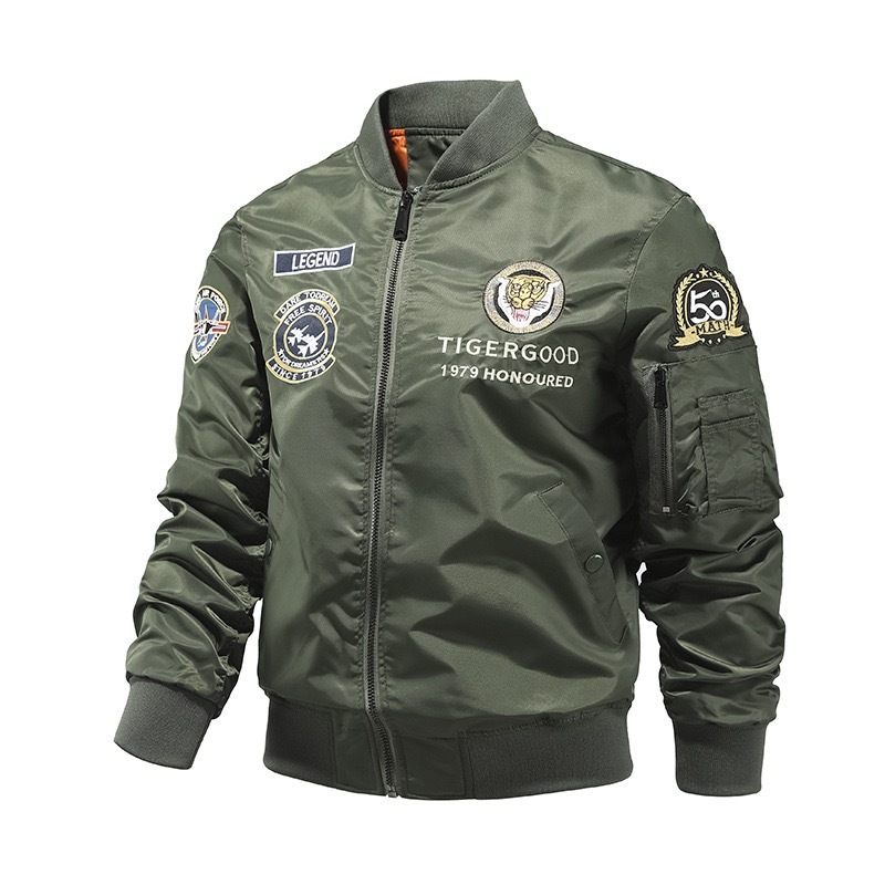 GrogeousBen  Men's  European and American style high quality new fashion thin loose winter iacket men bomber stand collar jacket