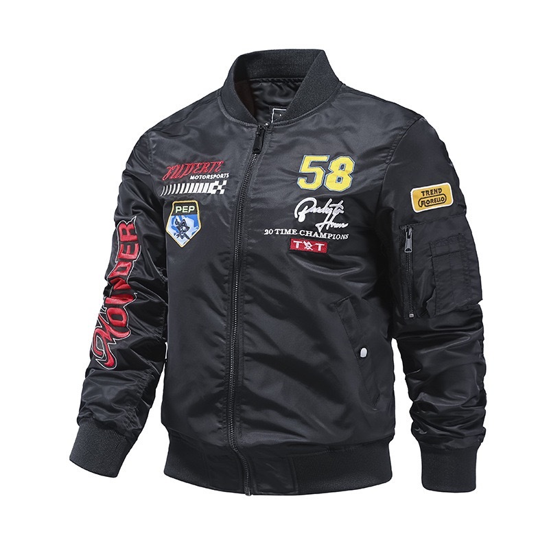 GrogeousBen  Men's Embroidery Men Plus Size Custom Letterman Leather Jackets Streetwear Square Collar Coat Bomber Men's Varsity Jackets