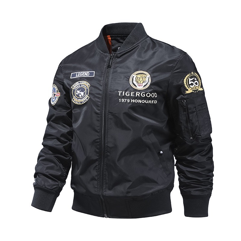 GrogeousBen  Men's  European and American style high quality new fashion thin loose winter iacket men bomber stand collar jacket