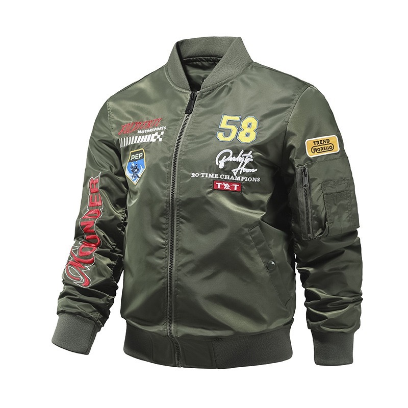 GrogeousBen  Men's Embroidery Men Plus Size Custom Letterman Leather Jackets Streetwear Square Collar Coat Bomber Men's Varsity Jackets