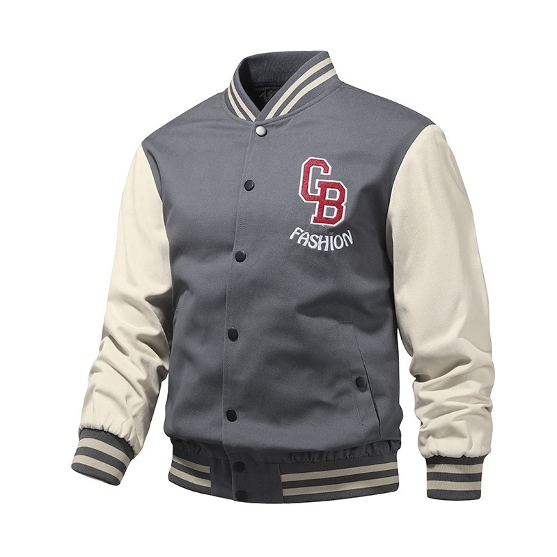 GrogeousBen  Men's Outdoor Jackets Custom Logo Plus Size Baseball Sports Varsity Jacket Unisex Men's Jackets Outwears
