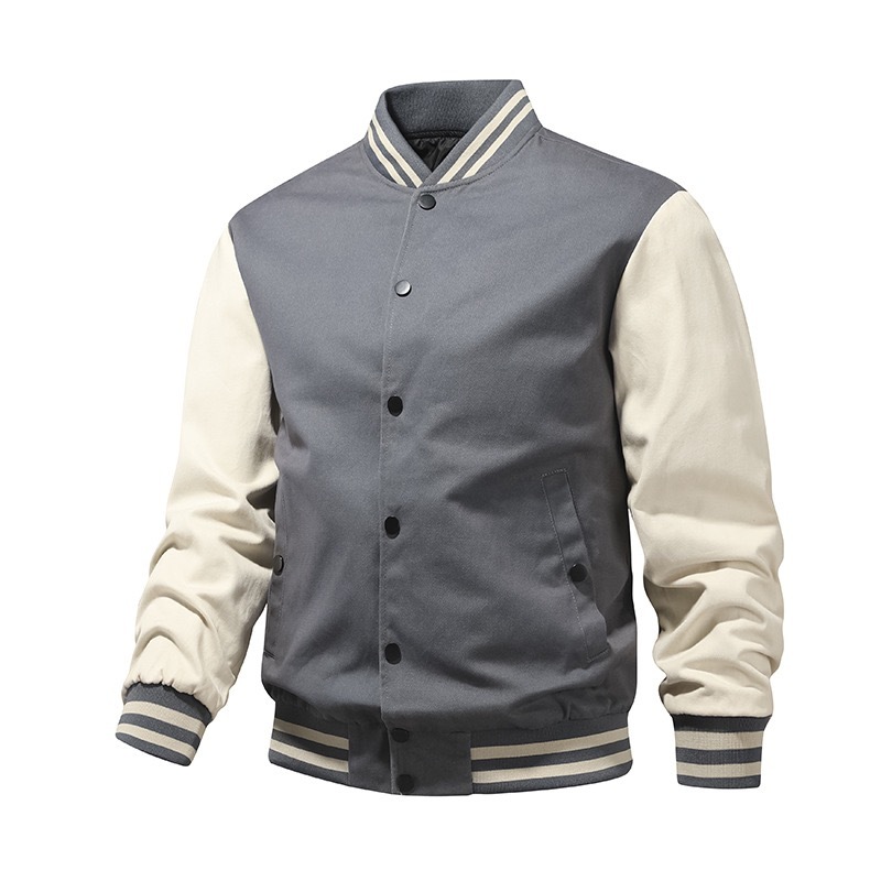 GrogeousBen  Men's High Quality Varsity Jacket Men Chenille Embroidery Leather Sleeves Custom Baseball Letterman Varsity Jacket