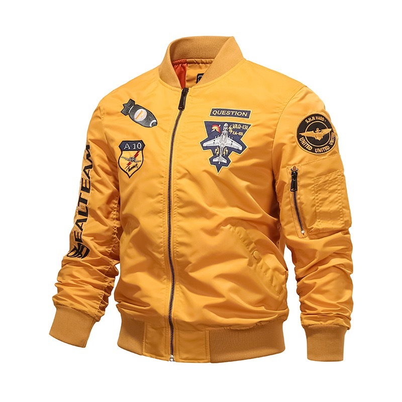 GrogeousBen  Men's airplane embroidery oversized coat cargo jacket baseball jacket