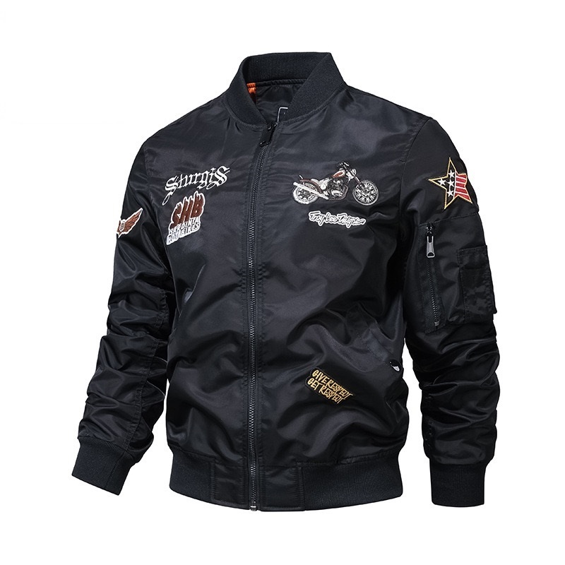 GrogeousBen  Men's Private Design bomber zipper outerwear jacket plus size waterproof gentlemen blank plain men bomber jackets