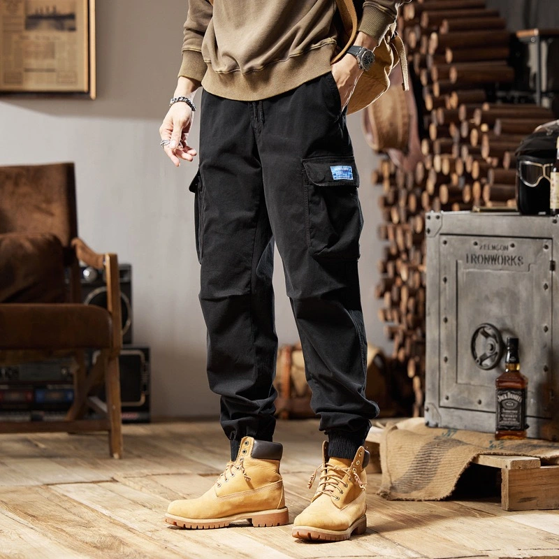 GrogeousBen  Men's Street fashion with multiple pockets for men's workwear pants new fashion men's jogging pants