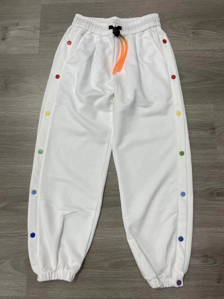 Clearance sale- Men's cotton Pant Fleece Street Baggy pants printed multicolor buttons long pants men sweatpants