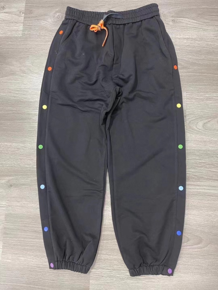 Clearance sale- Men's cotton Pant Fleece Street Baggy pants printed multicolor buttons long pants men sweatpants