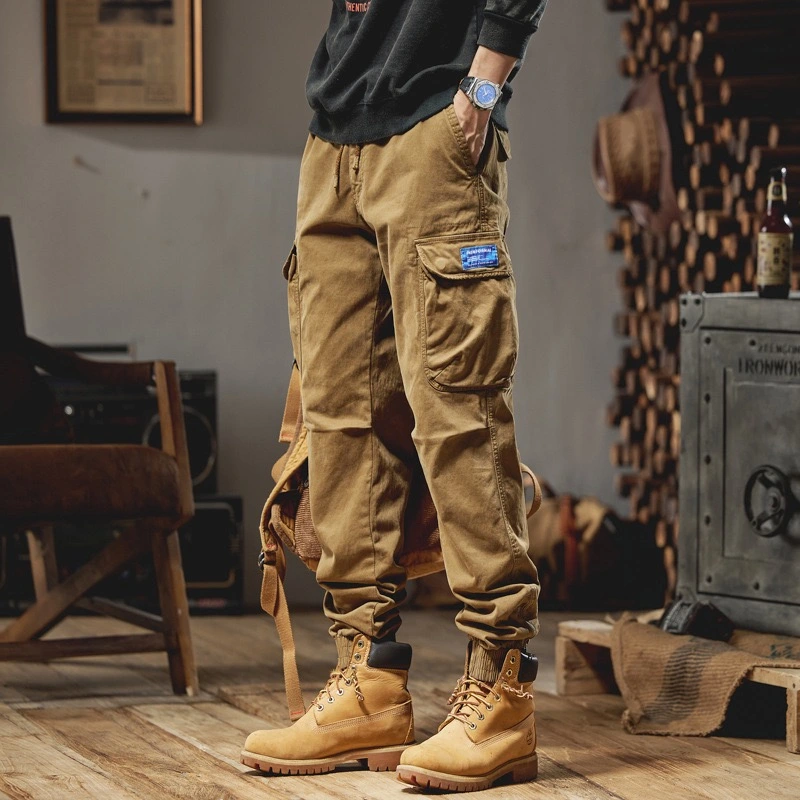 GrogeousBen  Men's Street fashion with multiple pockets for men's workwear pants new fashion men's jogging pants