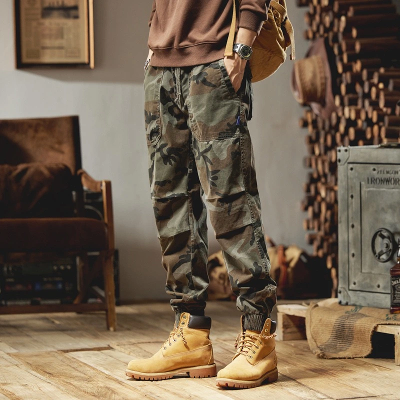 GrogeousBen  Men's autumn Cargo pants Men's multi pocket loose student casual pants Men's bound work pants Sports