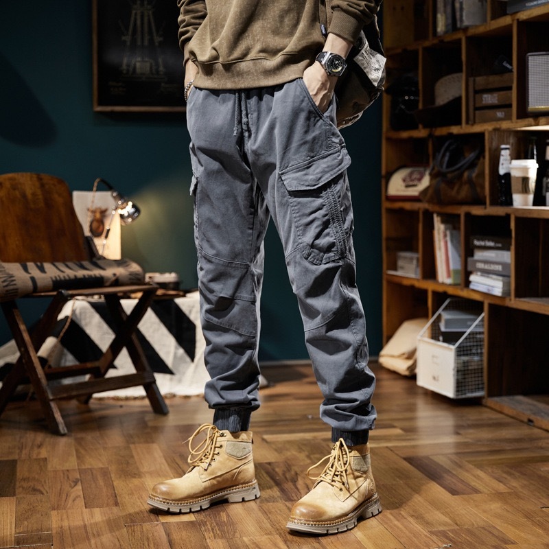 GrogeousBen  Men's Jogger Pants Trousers Wholesale Elastic Waist Jogger Stacked Pants Sweatpants with pockets