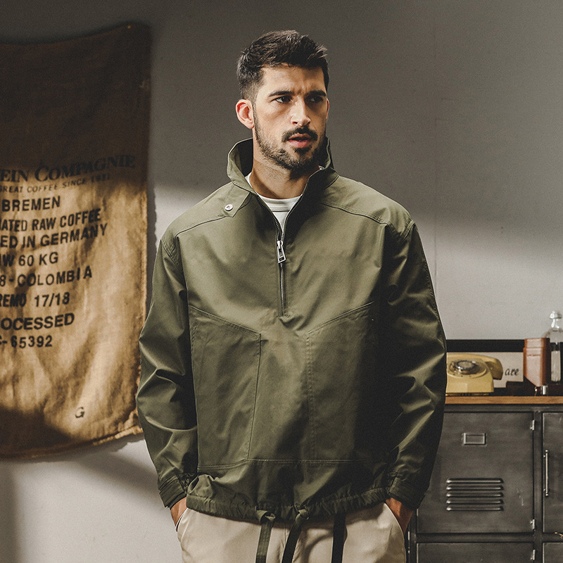 GrogeousBen  Men's  Breathable Men Durable Sustainable Eco-friendly Windproof Soft Custom Green Breathable jacket