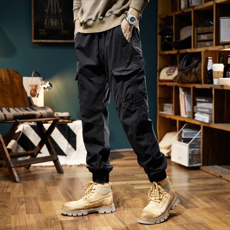 GrogeousBen  Men's Jogger Pants Trousers Wholesale Elastic Waist Jogger Stacked Pants Sweatpants with pockets