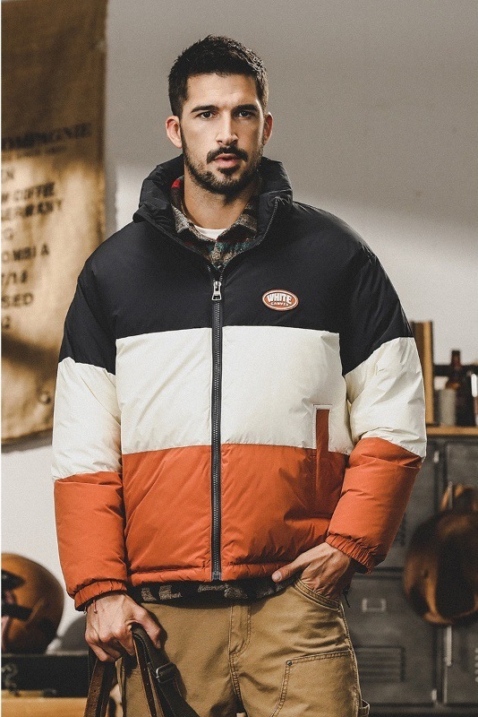 GrogeousBen  Men's  Quality Padded Down Winter Hooded Bubble Bomber Quilted Puffer Jacket For Men