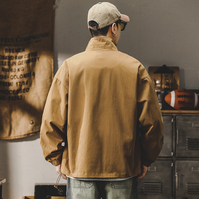 GrogeousBen  Men's American retro trend brand work jacket men loose plus size autumn and winter hard man coach casual jacket