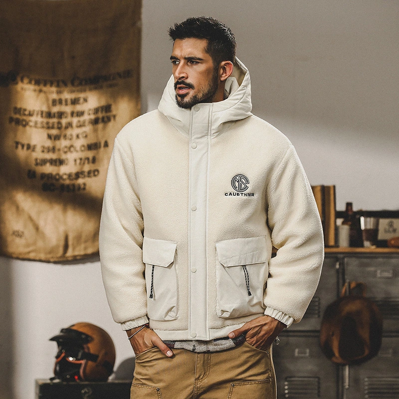 GrogeousBen  Men's High Quality Customized New Casual Fashion Versatile Lamb Cashmere Jacket Men's Winter Jacket
