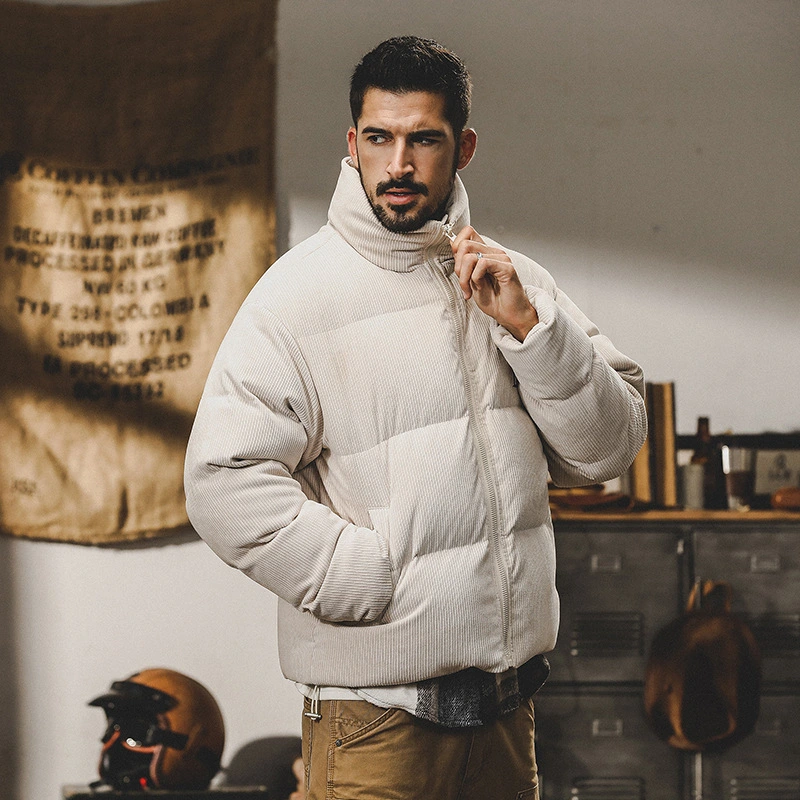 GrogeousBen  Men's American heavy texture stand collar down jacket men winter warm thick brand short bread coat coat