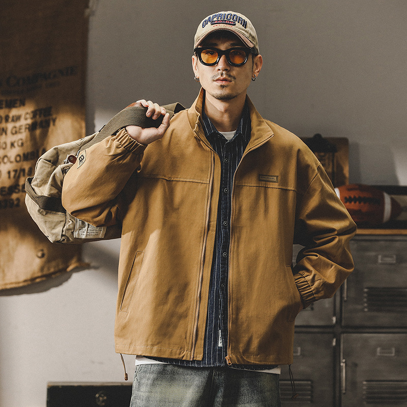 GrogeousBen  Men's American retro trend brand work jacket men loose plus size autumn and winter hard man coach casual jacket