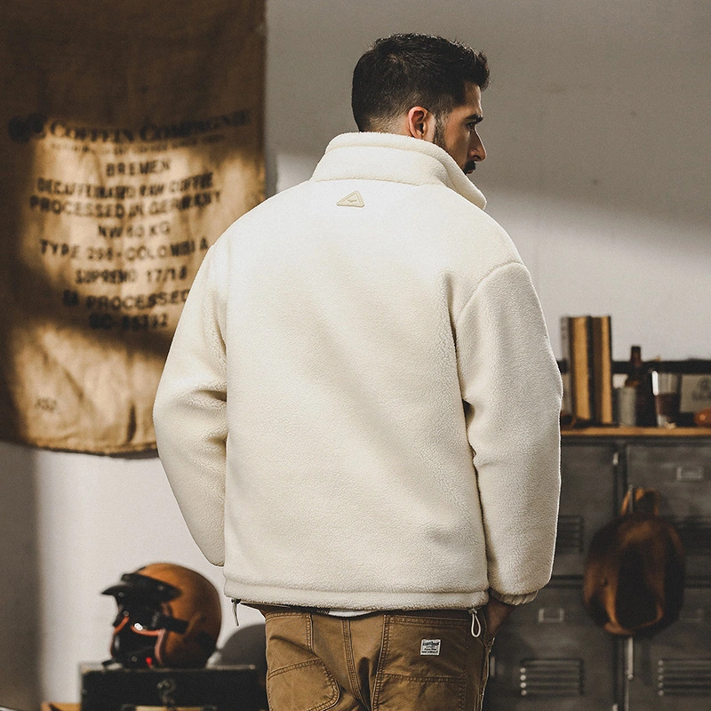 GrogeousBen  Men's High quality Lamb wool coat men's autumn and winter new cotton clothes men's grain cashmere cotton clothes