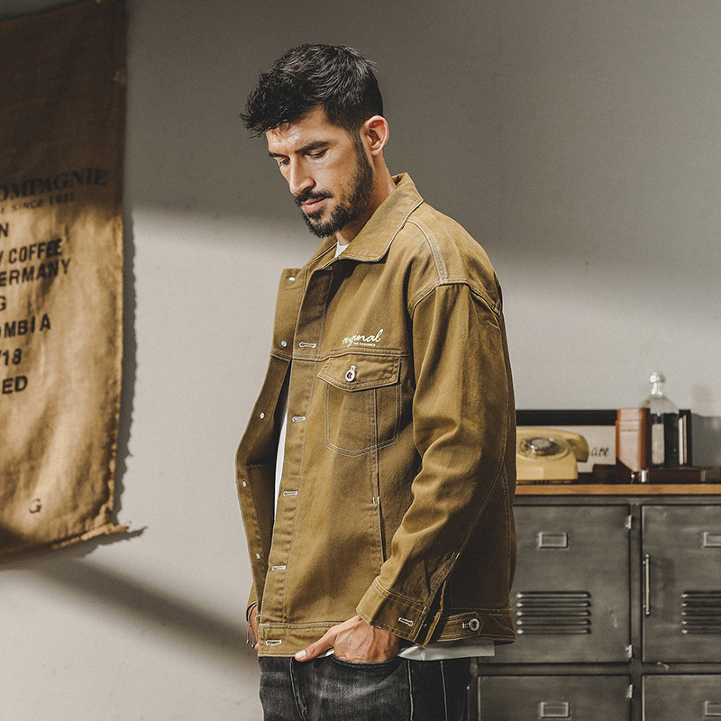 GrogeousBen  Men's American heavy retro overalls jacket men's autumn and winter style trendy loose casual tough guy hunting jacket men