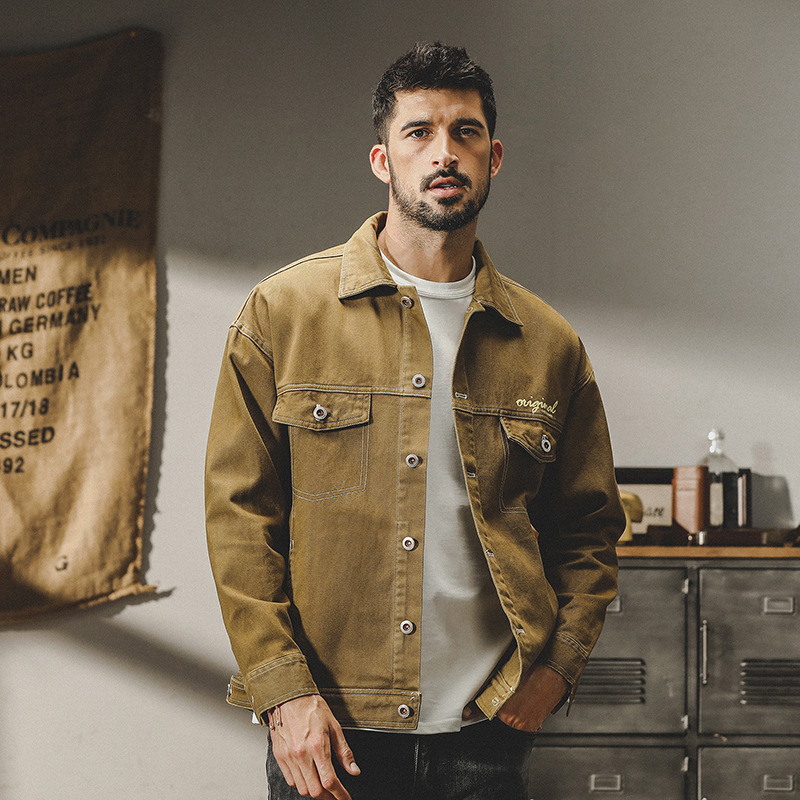 GrogeousBen  Men's American heavy retro overalls jacket men's autumn and winter style trendy loose casual tough guy hunting jacket men