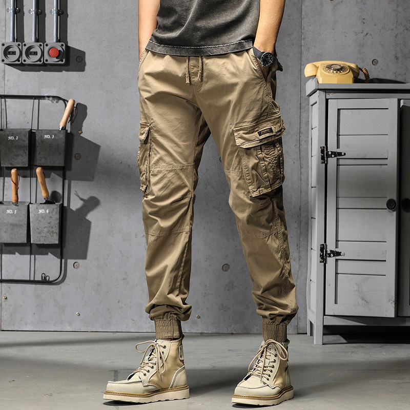 GrogeousBen  Men's Cargo Pants Men Fashion 2023 Summer Black Fitness Tactical Trousers Streetwear Sweatpants Joggers Men Pants