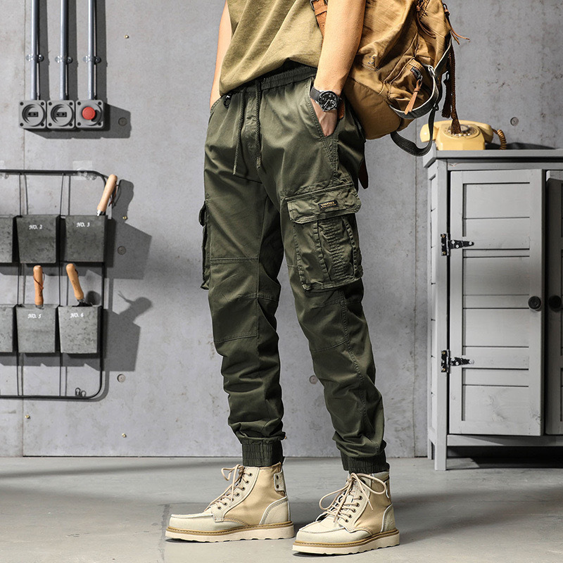 GrogeousBen  Men's Cargo Pants Men Fashion 2023 Summer Black Fitness Tactical Trousers Streetwear Sweatpants Joggers Men Pants