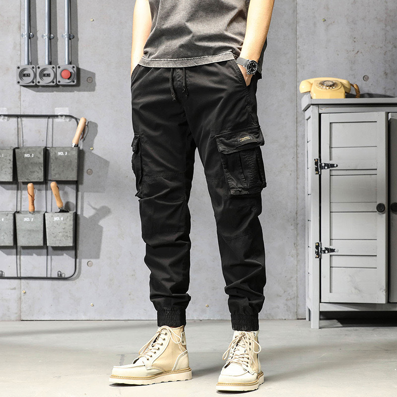 GrogeousBen  Men's Cargo Pants Men Fashion 2023 Summer Black Fitness Tactical Trousers Streetwear Sweatpants Joggers Men Pants