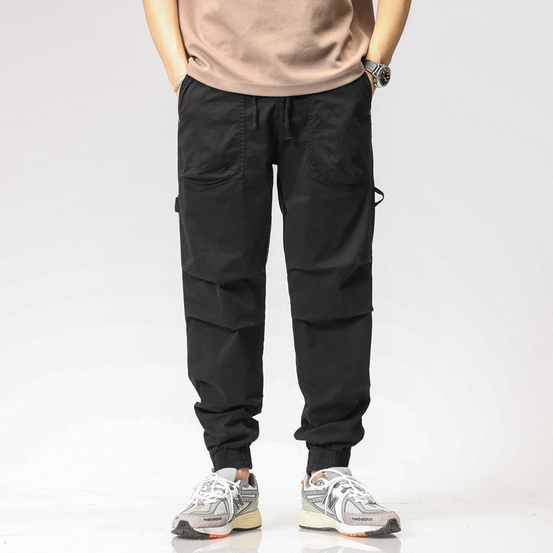 GrogeousBen  Men's High Quality Casual Solid Color Multi Pockets Slim Fit Men Cargo Pants Straight Trousers