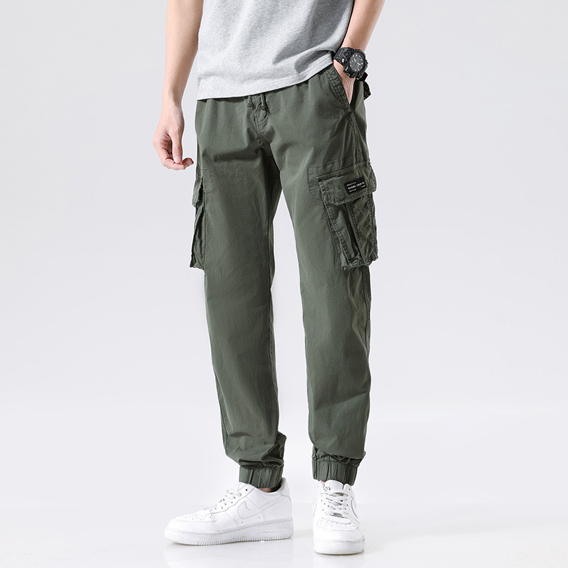 GrogeousBen  Men's Good Quality mens cargo trousers cotton man pants khaki multi-pocket cargo trousers for men