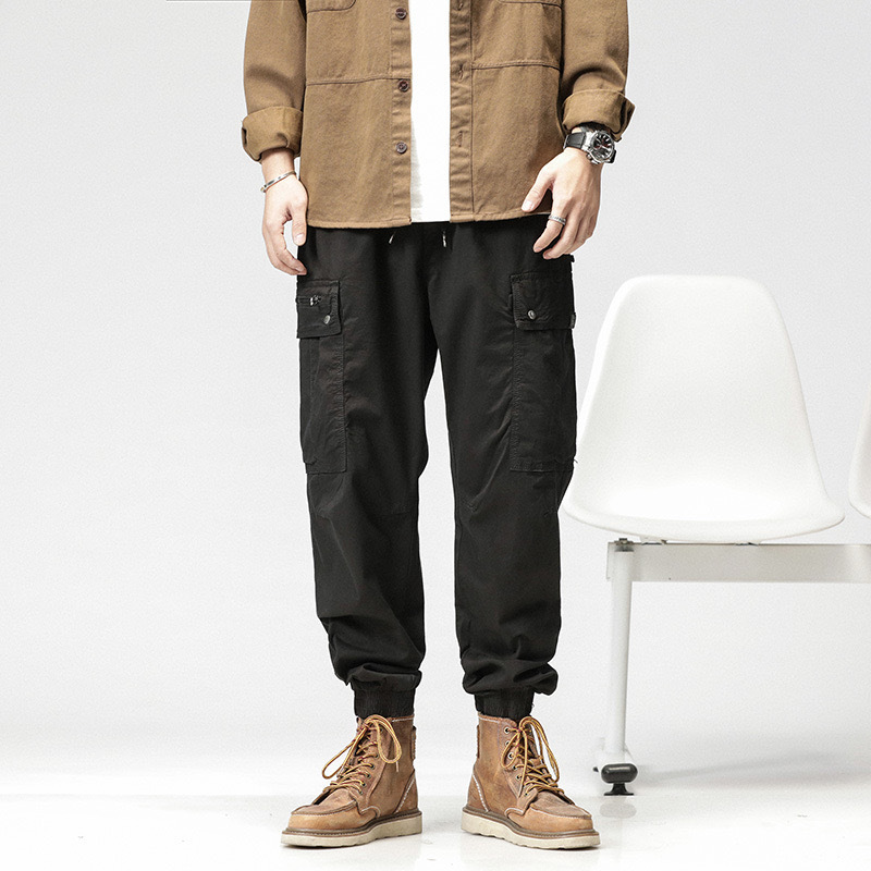 GrogeousBen  Men's Cost-effective work trousers men cotton casual jogger men hard-wearing breathable Khaki cargo trouser