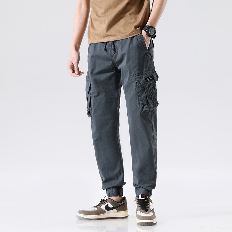 GrogeousBen  Men's Good Quality mens cargo trousers cotton man pants khaki multi-pocket cargo trousers for men