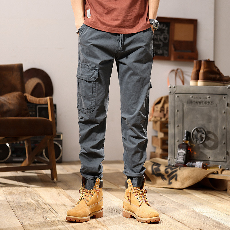 GrogeousBen  Men's  Hot Design Custom Mens Joggers Multi-pocket Cargo Pants Elastic Plus Size Men's Pants & Trousers Cargo Trousers
