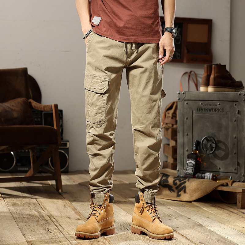 GrogeousBen  Men's  Hot Design Custom Mens Joggers Multi-pocket Cargo Pants Elastic Plus Size Men's Pants & Trousers Cargo Trousers
