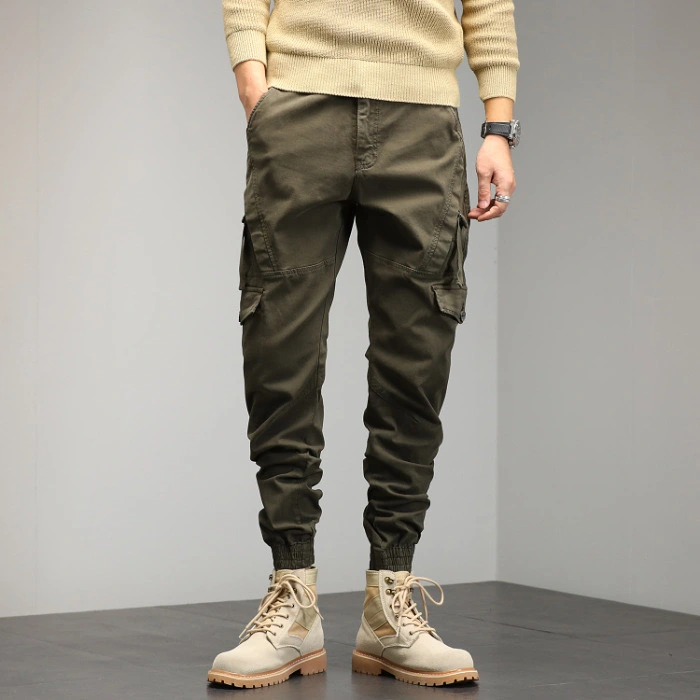 GrogeousBen  Men's Fall Fashion Cargo Pants Mens Patchwork Solid Color Slim Harem Trousers For Men Casual Pants