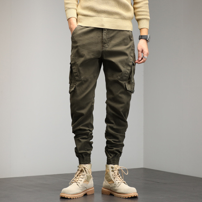 GrogeousBen  Men's Fall Fashion Cargo Pants Mens Patchwork Solid Color Slim Harem Trousers For Men Casual Pants