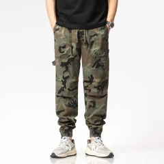 GrogeousBen  Men's Camouflage Cargo Jeans for Men High Street Fashion Loose Streetwear Minority Design Sense Men's Drawstring Jeans