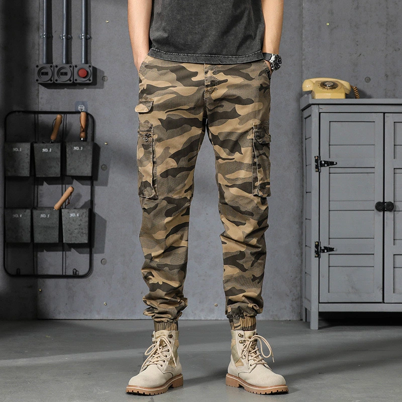 GrogeousBen  Men's New Fashion Camouflage Pants Men's High Quality Multi Bag Workwear Pants Casual Sports Pants