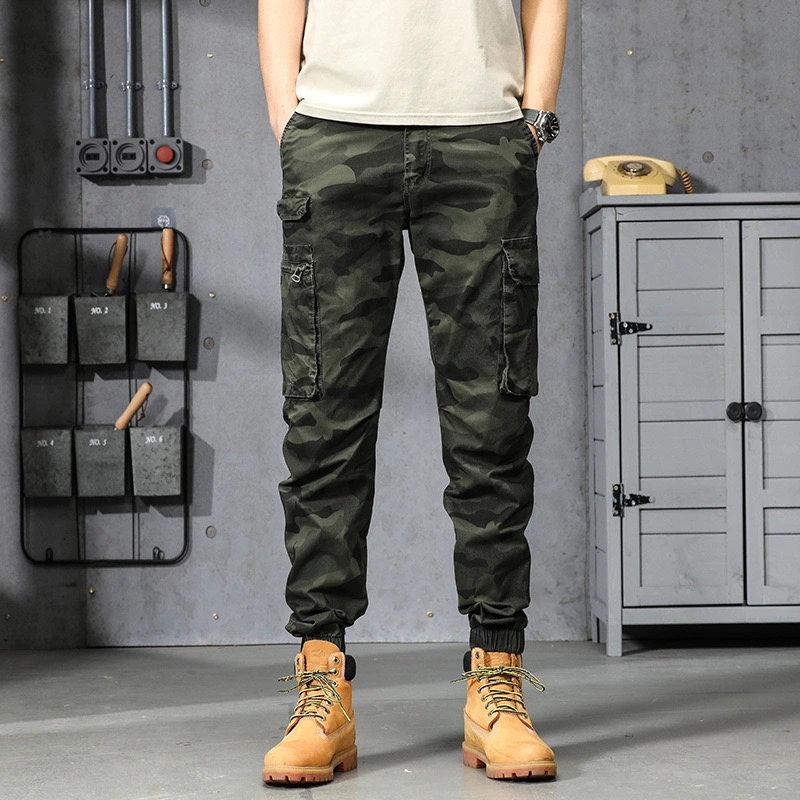 GrogeousBen  Men's New Fashion Camouflage Pants Men's High Quality Multi Bag Workwear Pants Casual Sports Pants