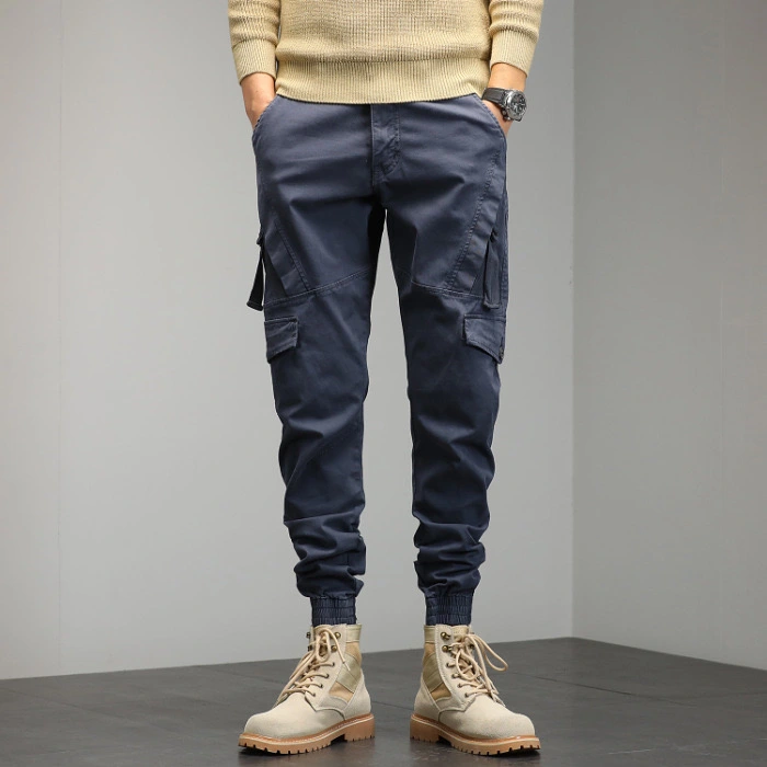 GrogeousBen  Men's Fall Fashion Cargo Pants Mens Patchwork Solid Color Slim Harem Trousers For Men Casual Pants