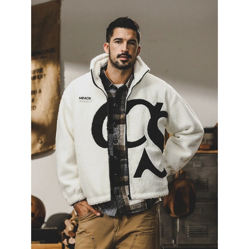 GrogeousBen  Men's Thickened lamb wool jacket for men, American trendy brand, new style for winter 2023, loose and handsome down jacket.
