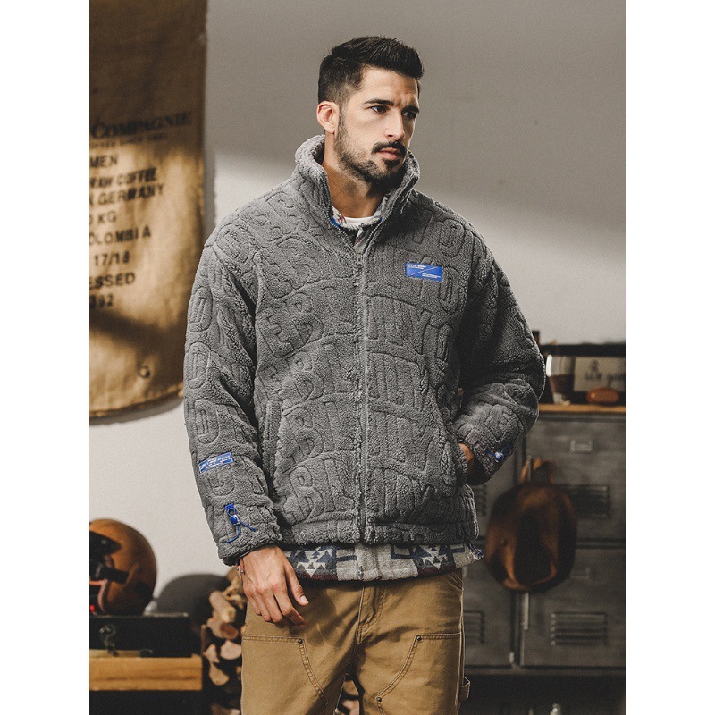 GrogeousBen  Men's American-style heavyweight retro down jacket men's winter trend lightweight thick warm casual lamb fur jacket men