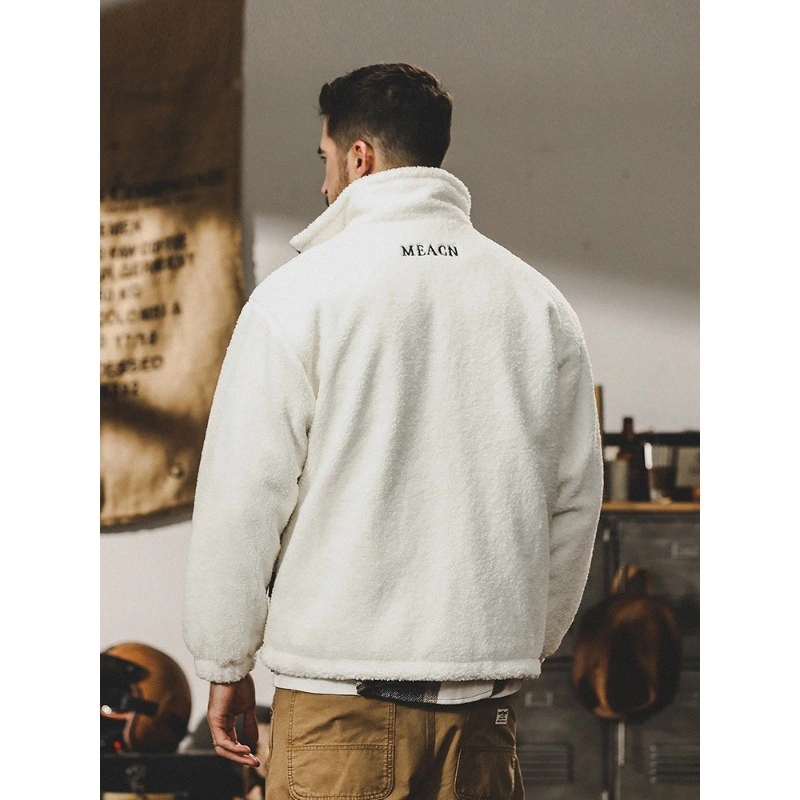 GrogeousBen  Men's Thickened lamb wool jacket for men, American trendy brand, new style for winter 2023, loose and handsome down jacket.